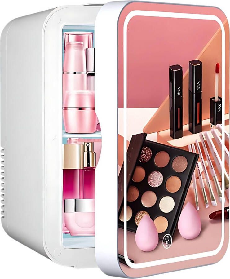 Goliving Skincare Fridge Make-up koelkast Beauty Koelkast Mini-koelkast met spiegel en verlichting Mini fridge