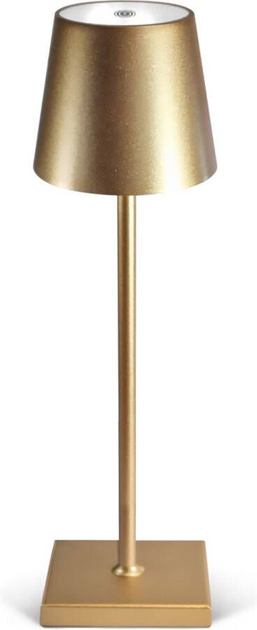 Goliving tafellamp op batterijen Oplaadbaar en dimbaar Moderne touch lamp goud Nachtlamp draadloos