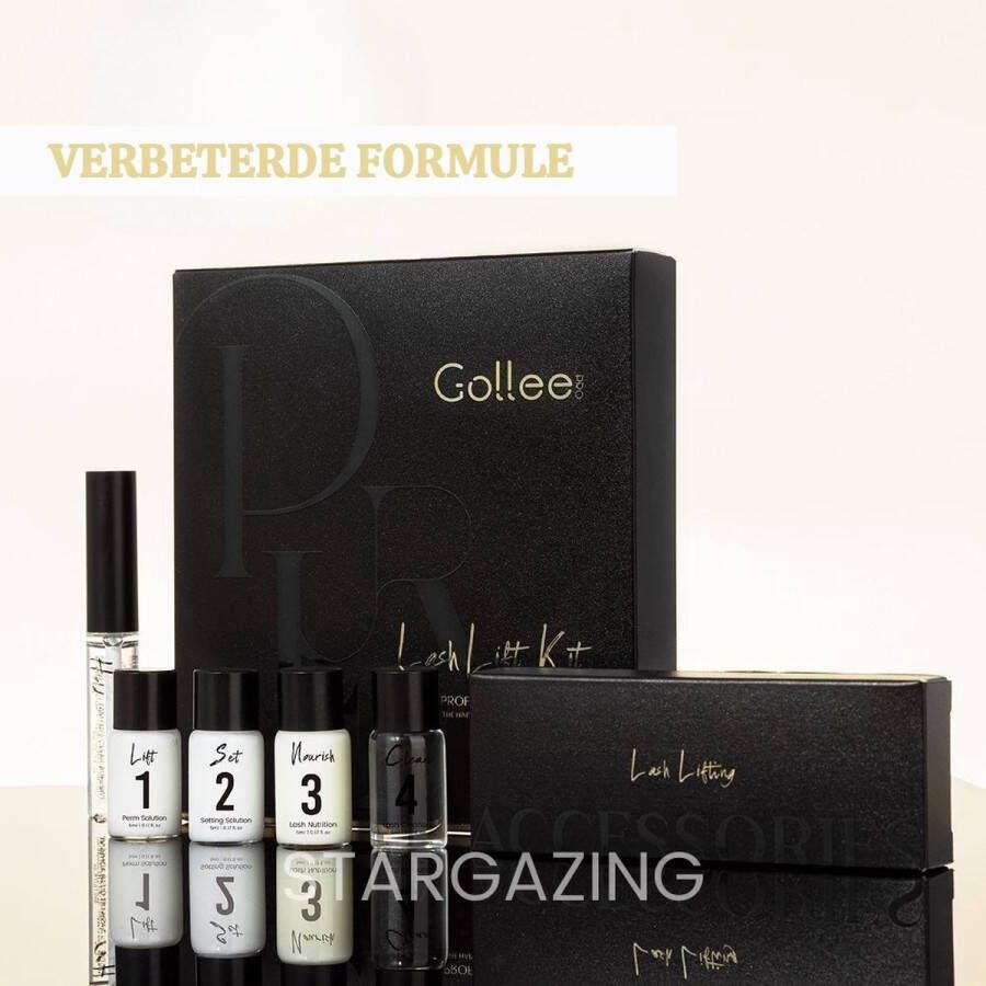 GOLLEE COSMETICS LIMITED pro Gollee NIEUWE LIJN Lash Lift Kit Wimperlifting kit Keratine Professionele lash perming set Sterke lijm Vernieuwde Formule Botox Eyelash curling Silicone pads Tools voor lash lifting Naturel wimpers krullen