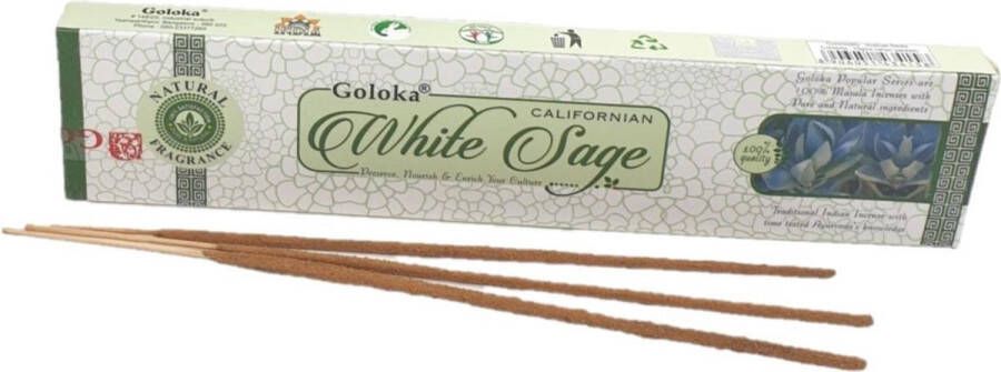 Goloko Pakje wierook Witte Salie geur met 20 stokjes Huis reinigen en zuiveren van slechte energie