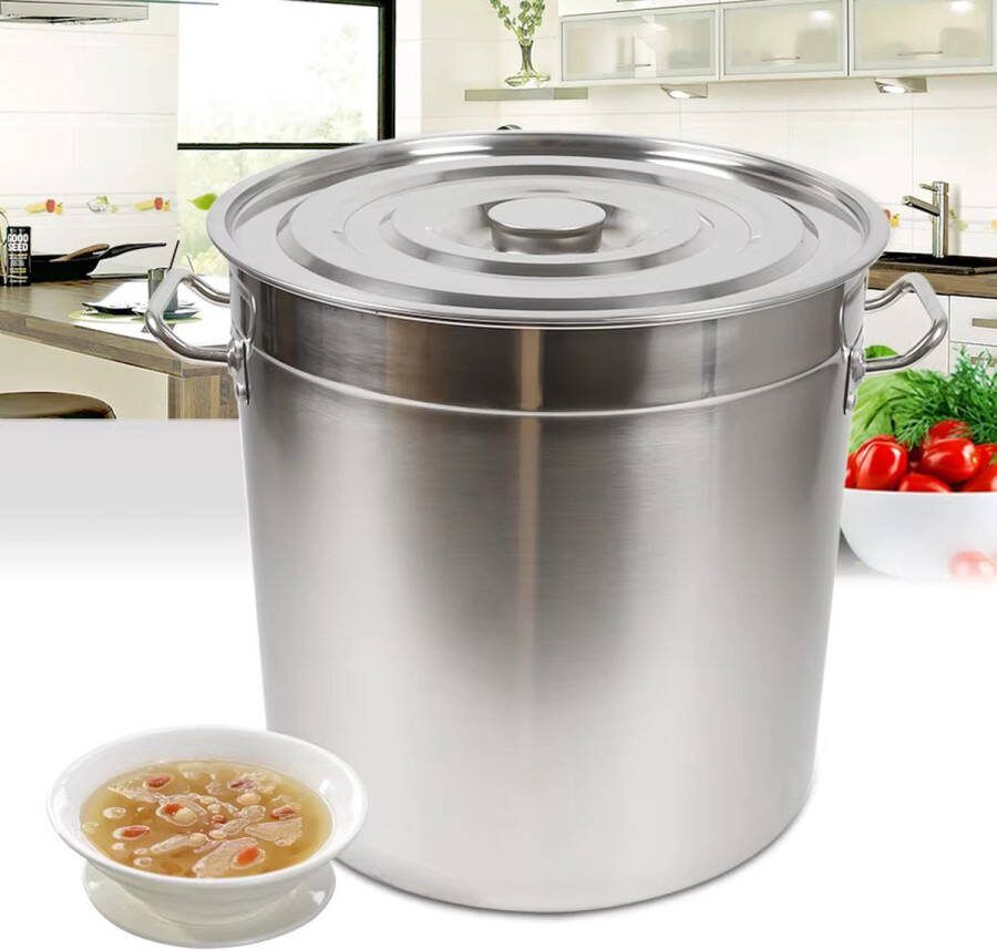 GoMyShop.nl 70L RVS Steelpan – Soeppan met Deksel – Universele – Ideaal voor Camping en Koken