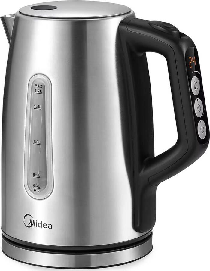 GoMyShop.nl Elektrische Waterkoker 1.7L liter Temperatuurregeling RVS BPA-vrij 3000W Snelle Kookfunctie