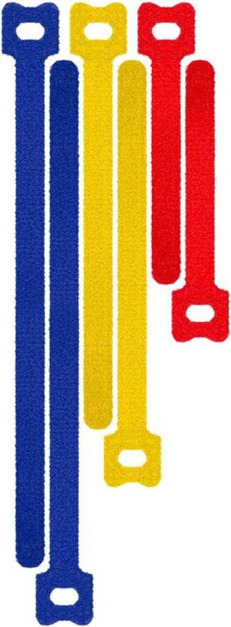 Goobay Klittenband kabelbinder met lus 10 15 20 Centimeter Blauw Rood Geel