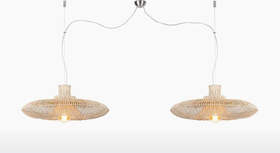 GOOD&MOJO Good & Mojo Dubbele Hanglamp – KALAHARI Rotan Product Grootte: 170 cm x 70 cm x 25 cm Product Met gloeilamp: Nee