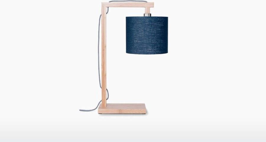 GOOD&MOJO Good & Mojo Tafellamp – HIMALAYA – Bamboe linnen Product Kleur: Donkerblauw Product Met gloeilamp: Nee