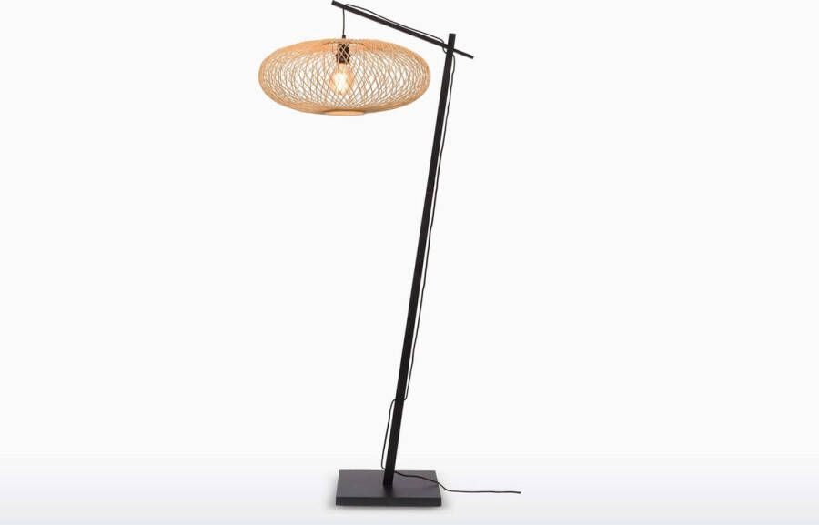 GOOD&MOJO Good & Mojo Vloerlamp CANGO Bamboe Zwart Product Met gloeilamp: Nee Product Kleur: Naturel Kap