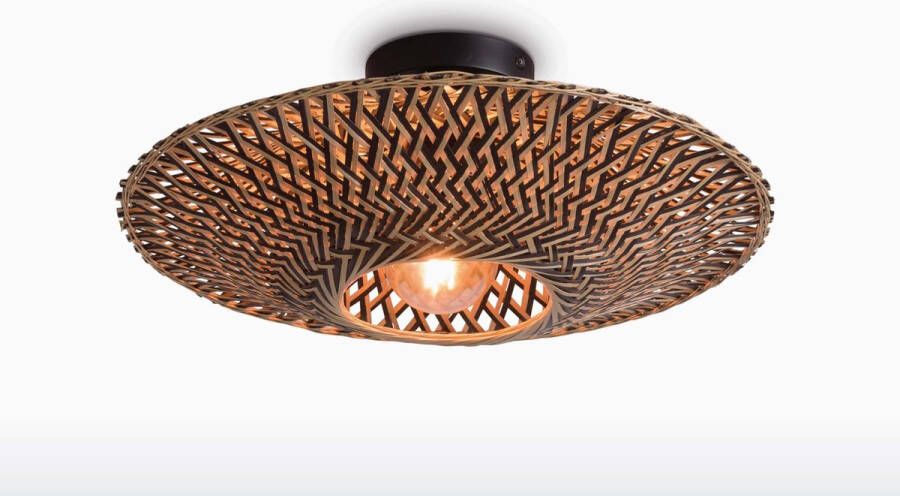 GOOD&MOJO Good & Mojo Plafondlamp BALI Bamboe Product Grootte: Small Product Met gloeilamp: Nee