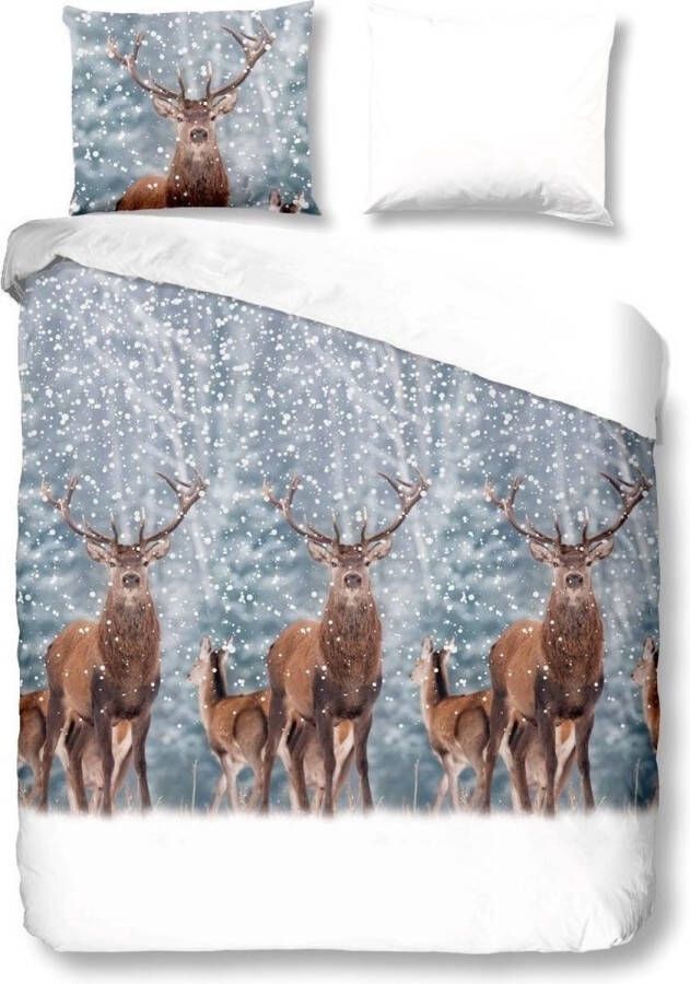 Good Morning Deer Dekbedovertrek Eenpersoons 140x200 220 cm + 1 kussensloop 60x70 cm Grijs