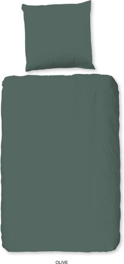 Good morning Overtrekset Uni 100% katoen renforcé 135x200 effen rits wit (2-delig)