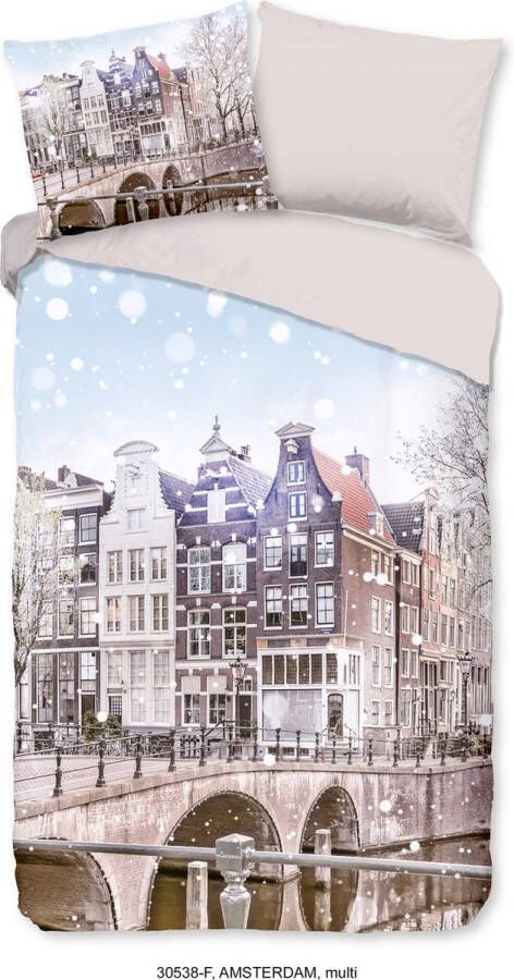 Good Morning Dekbedovertrek Flanel Amsterdam-2-persoons (200 x 200 220 cm)