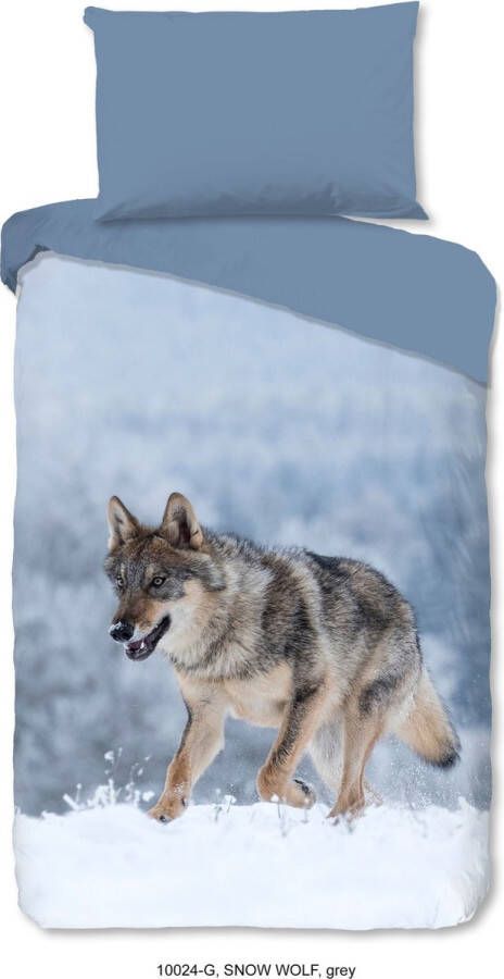 Good Morning Goodmorning Dekbedovertrek Sneeuw Wolf Grijs-2-persoons (200 x 200 220 cm)
