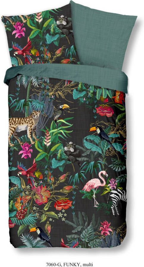 Good morning Tweezijdig te gebruiken overtrekset Funky Mako-satijn 135x200 Rits Omkeerbaar Mandala Luipaard