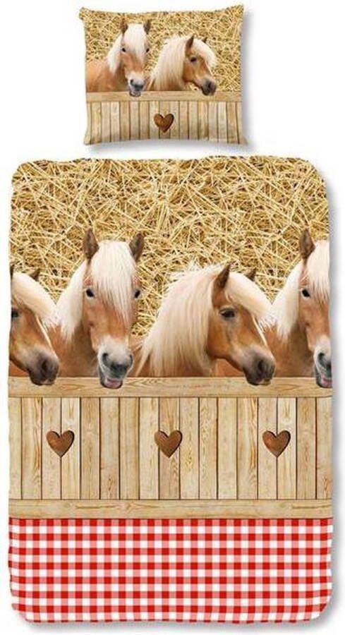 Good Morning Horses Dekbedovertrek Junior 120x150 cm + 1 kussensloop 60x70 cm Zand