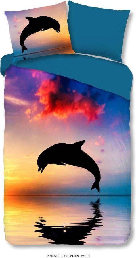 Good Morning Kinder Dekbedovertrek Katoen Dolphine multi 140x200 220cm