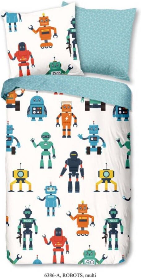 Good morning Tweezijdig te gebruiken overtrekset Robots met robots (2-delig)