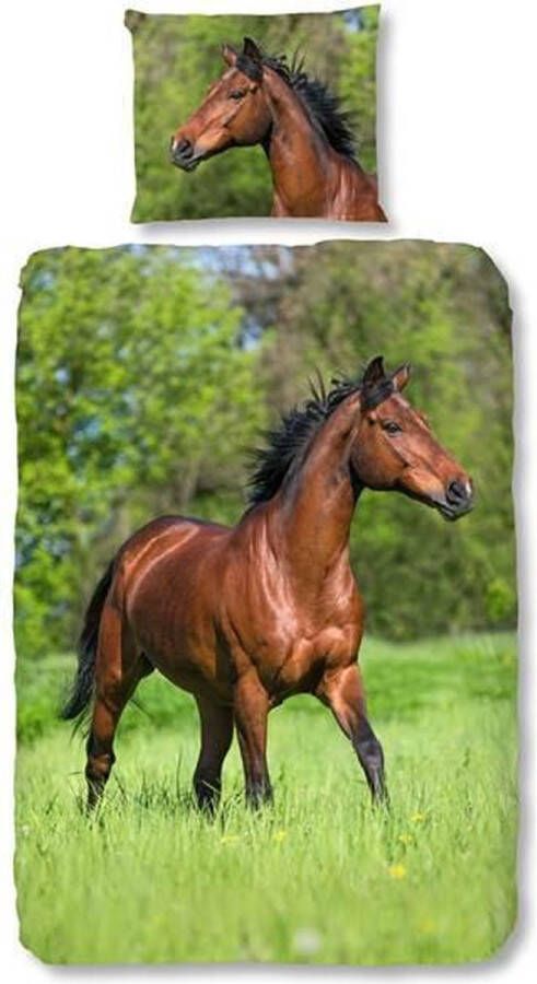 Good Morning Running Horse Dekbedovertrek Junior 120x150 cm + 1 kussensloop 60x70 cm Multi kleur