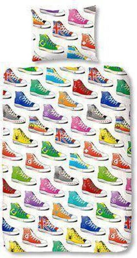 Good Morning Sneakers Flanel Dekbedovertrek Junior 120x150 cm + 1 kussensloop 60x70 cm Multi