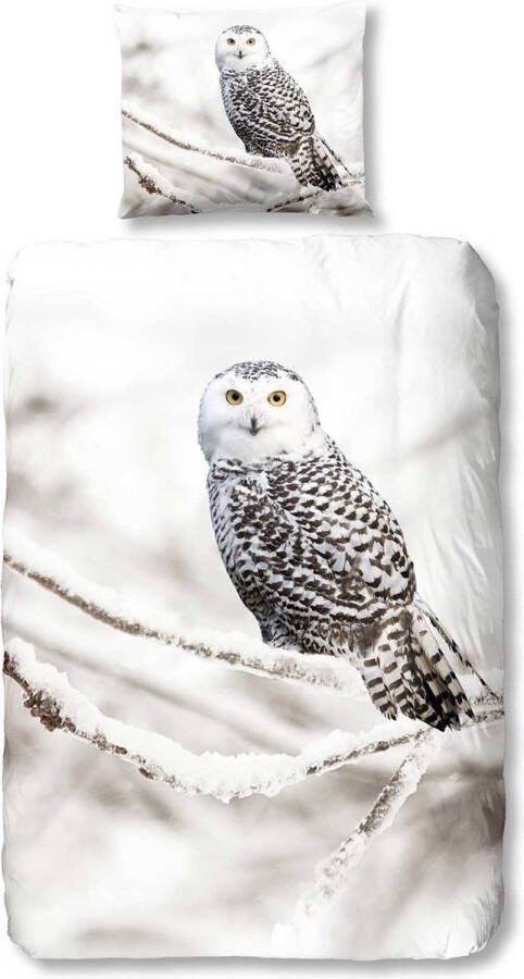 Good Morning Snowy owl flanel dekbedovertrek 1-persoons (140x200 220 cm + 1 sloop)