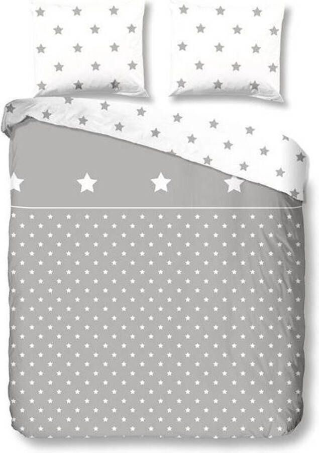 Good Morning Twinkle Flanel Dekbedovertrek Lits-jumeaux 240x200 220 cm + 2 kussenslopen 60x70 cm Grijs