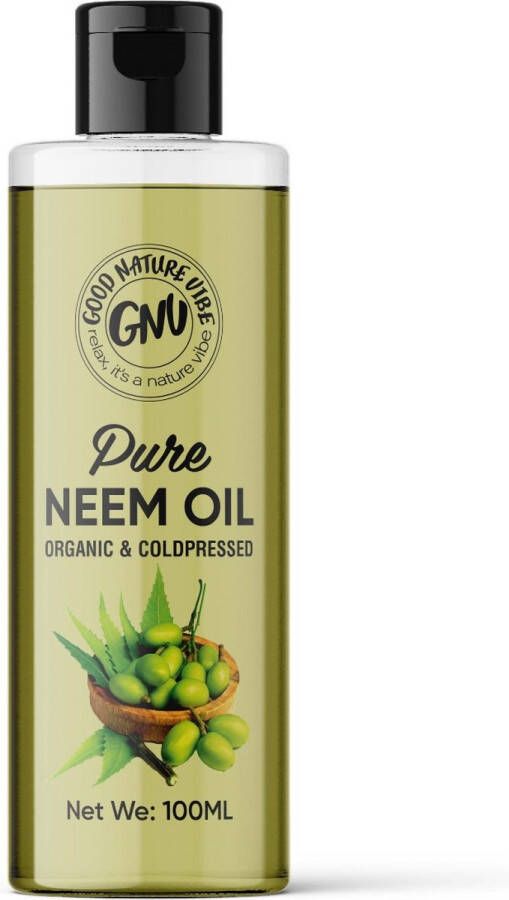 Good nature vibe Neem olie Biologisch & Koudgeperst Neem oil Pure Neem olie voor Mens dier en plant 100 ML per verpakking