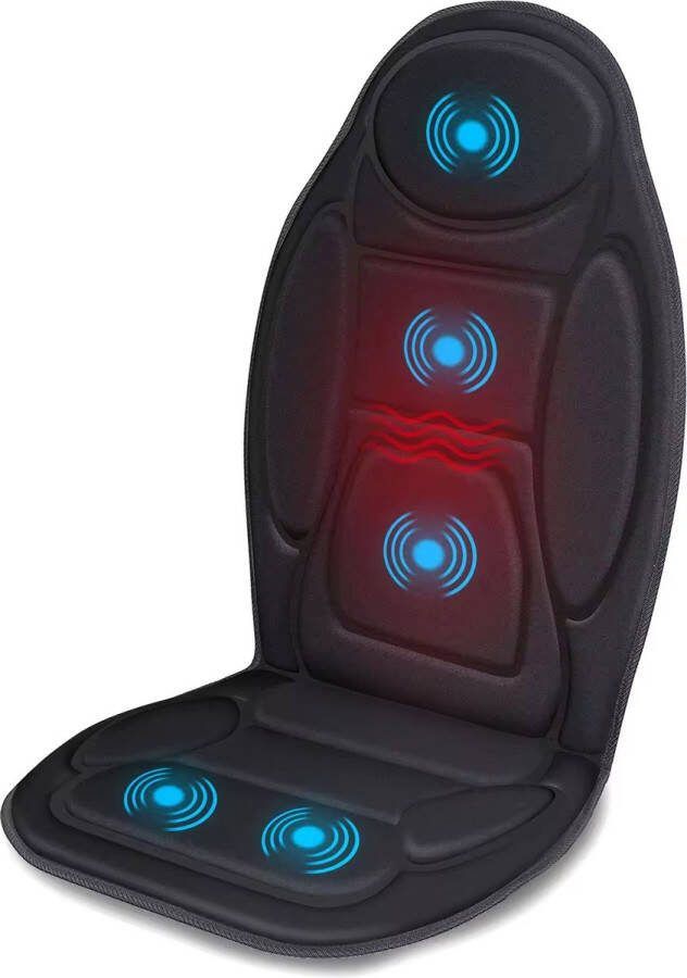 Good4You Massagestoel Auto Massagekussen Massage apparaat Rug Infrarood Verwarmingsfunctie Zwart