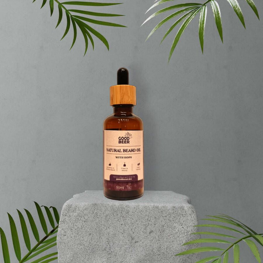 GoodBeer 1 + 1 Gratis Hop & Baard: Natuurlijke Baardolie met hopextract- 50ml Robuuste Mannelijke Geur Verrijkt met 11 Essentiële Oliën