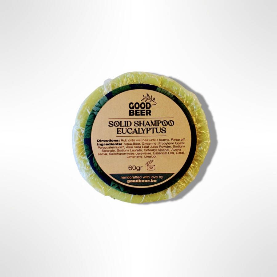 GoodBeer Verkwikkende Solid Shampoo Eucalyptus met biergist 60gr