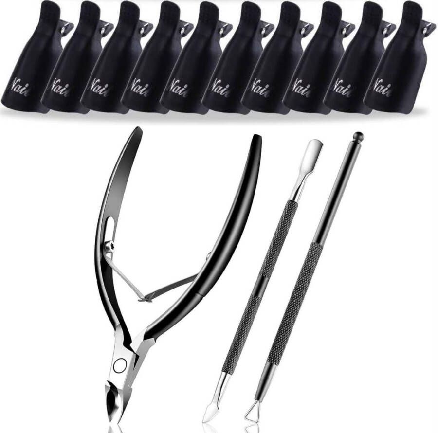 Goodbitz Manicureset met nagelclips Nagellak clips Soak off clips Nagelclips Gellak verwijderen Gellak remover Soak off gellak Nail polish remover Nagelschaar Nagelriem knipper Nagellak verwijderaar Nagelschraper Bokkenpoot