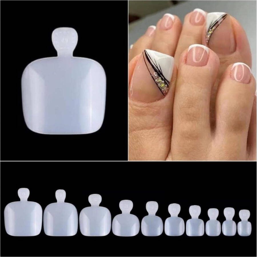 Goodbitz Nageltips 500 stuks Nageltips tenen Nailtips toes Nepnagels tenen Kunstnagels tenen Plaknagels tenen Nageltips Nailtips Nepnagels Kunstnagels Plaknagels Full cover Nailtips Full cover nageltips NATUREL