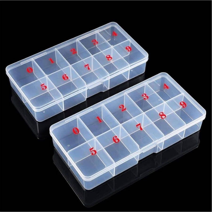 Goodbitz Opbergdoos 2 stuks Opbergdozen Opbergdoos nagels Storagebox nails Nailtips Nepnagels Kunstnagels Plaknagels Nagel tips Nageltips Opbergdoos kralen