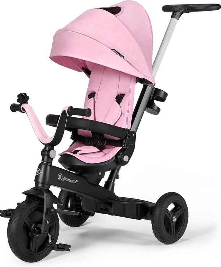 Goodivery 5-in-1 Kinder Driewieler met Duwstang 360° Draaiende Zitting en Zonnescherm