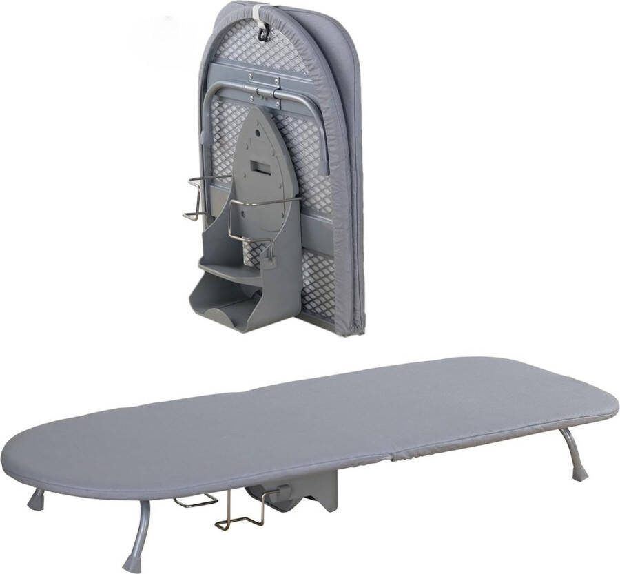 Goodivery Compacte en Opvouwbare Strijkplank met Wandmontage en Katoenen Overtrek 89 x 33 cm