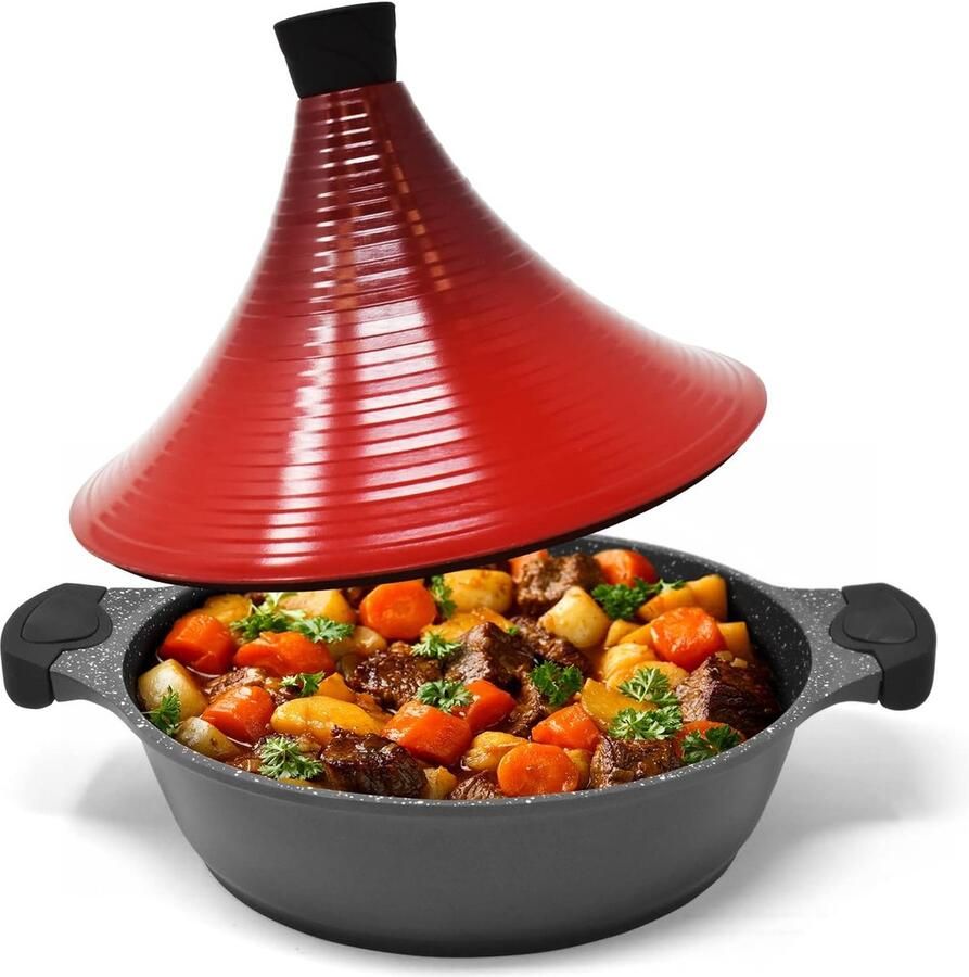 Goodivery Non-Stick Marokkaanse Tajine Met Deksel Voor Inductie Koken 28 cm