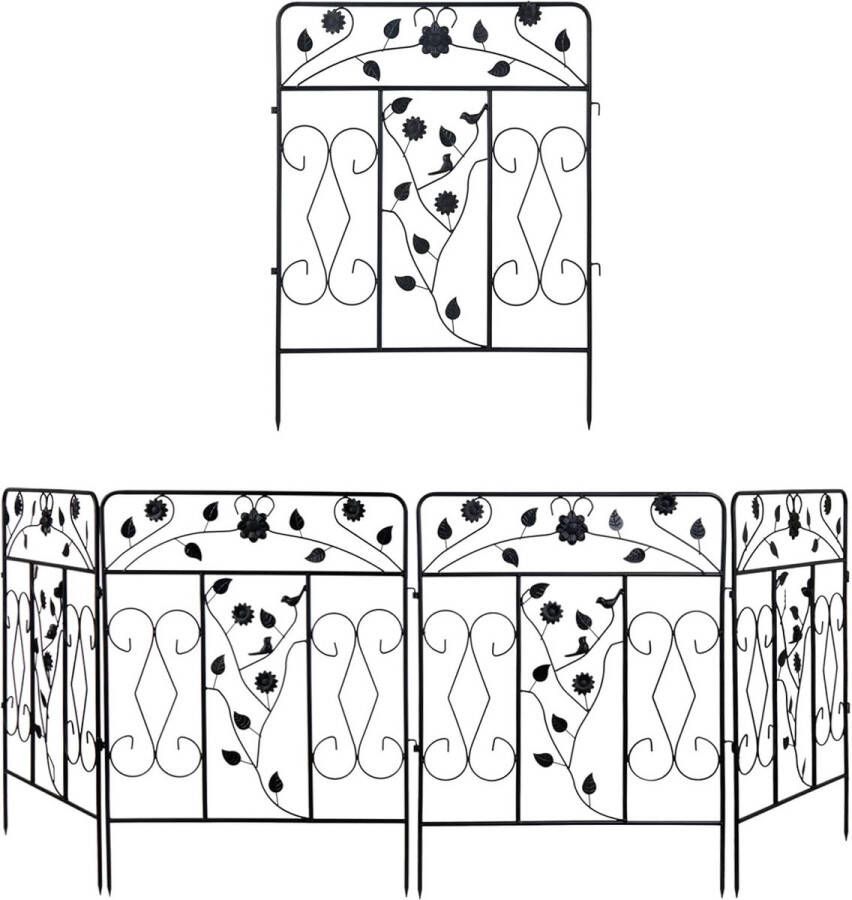 Goodivery Set van 5 Decoratieve Metalen Tuinhekken voor Bloembed- en Graskantafscheiding