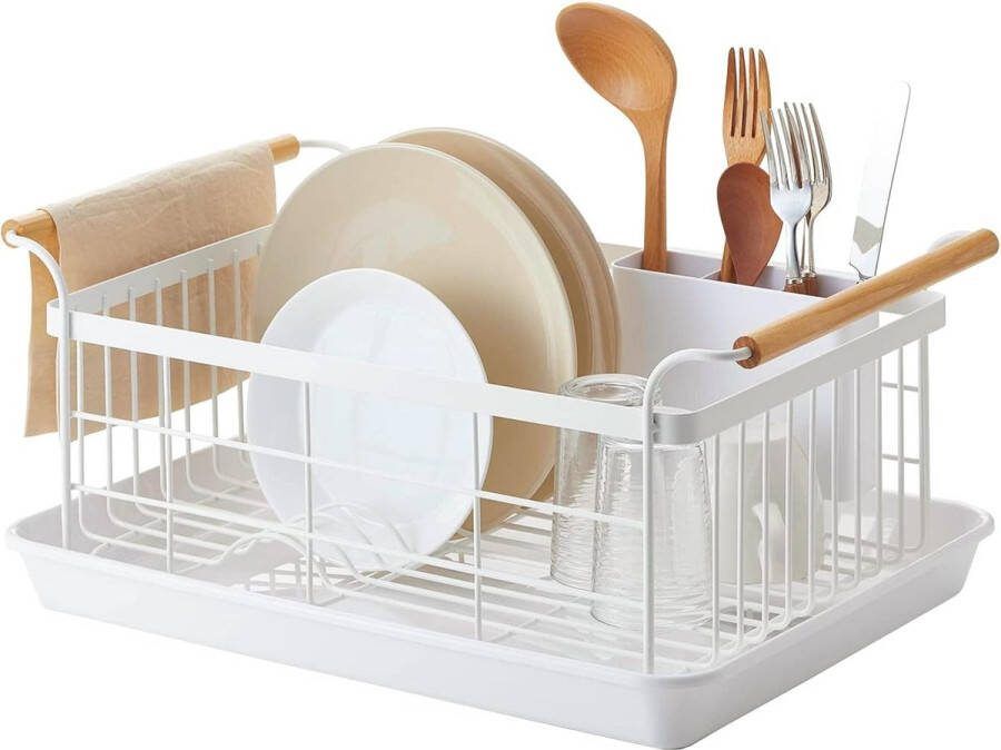 Goodivery Stijlvol en Minimalistisch Afdruiprek met Houten Accenten voor de Keuken