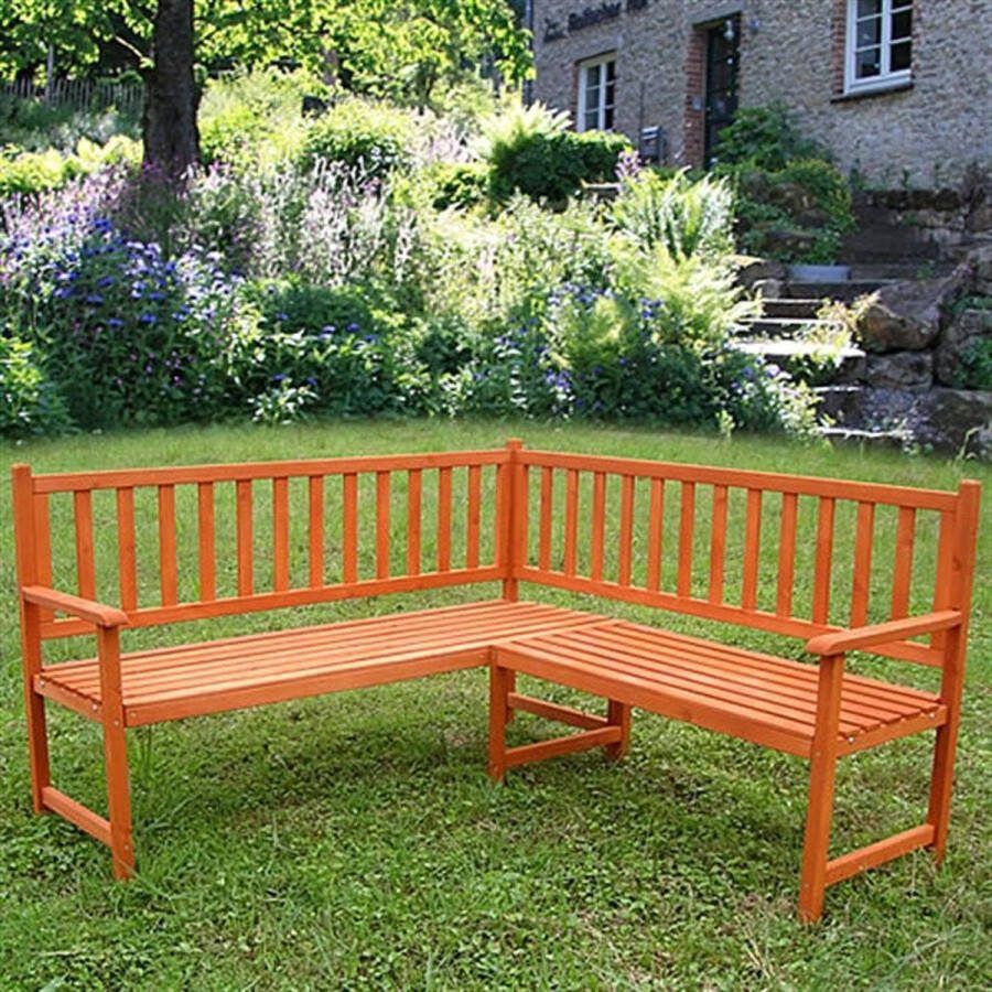 Goodivery Stijlvolle Houten Hoekbank voor Buiten in de Tuin