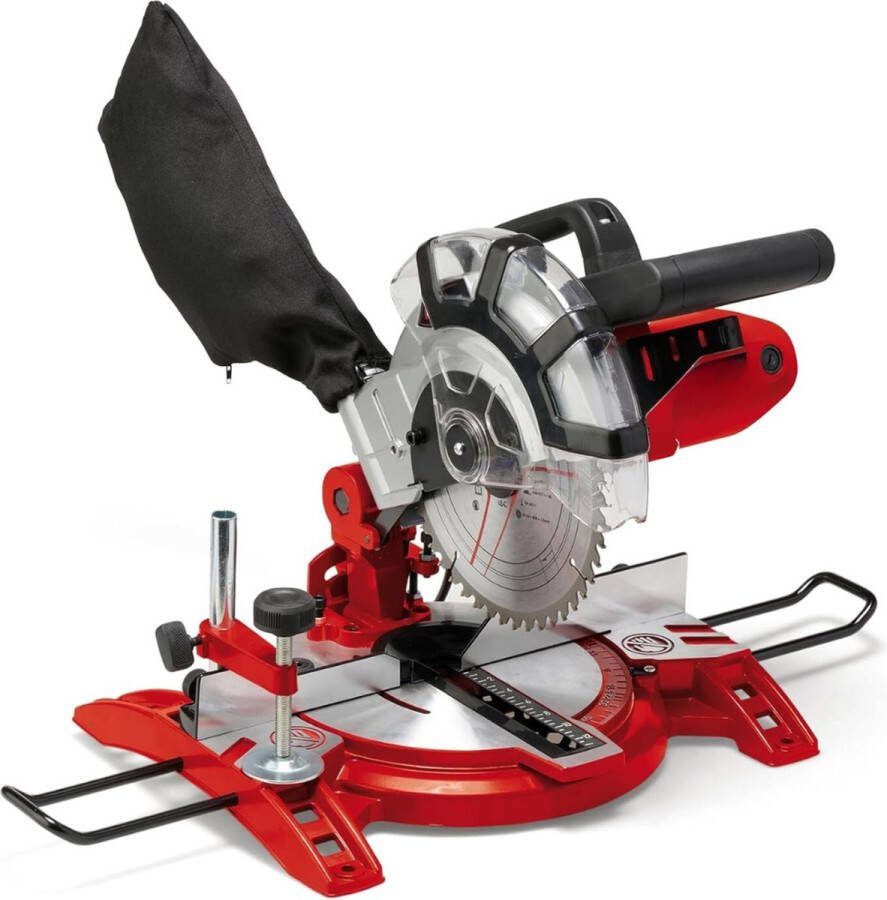 Goodivery TC-MS 2112 Verstekzaag 1400 w Diameter Zaagblad 210 mm Afkortzaag 120 mm Brede Zwenkbare Zaagkop 46 5 x 32 4 x 29 5 cm Rood