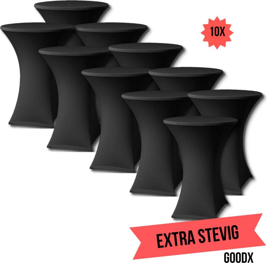 GOODX Statafelrok Zwart 10x – ∅80-85 x 110 cm – Stretch 10 stuks – Tafelrok voor Statafel Geschikt voor feesten en partijen Sta Tafel Hoes Staantafelhoes Cocktailparty