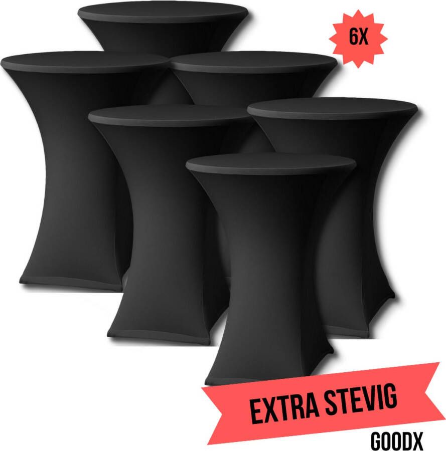 GOODX Statafelrok Zwart 6x – ∅80-85 x 110 cm – Stretch 6 stuks – Tafelrok voor Statafel Geschikt voor feesten en partijen Sta Tafel Hoes Staantafelhoes Cocktailparty