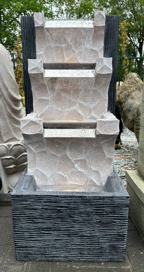 Goodyz Waterval Fontein Waterornament 102cm hoog modern inclusief pomp en verlichting