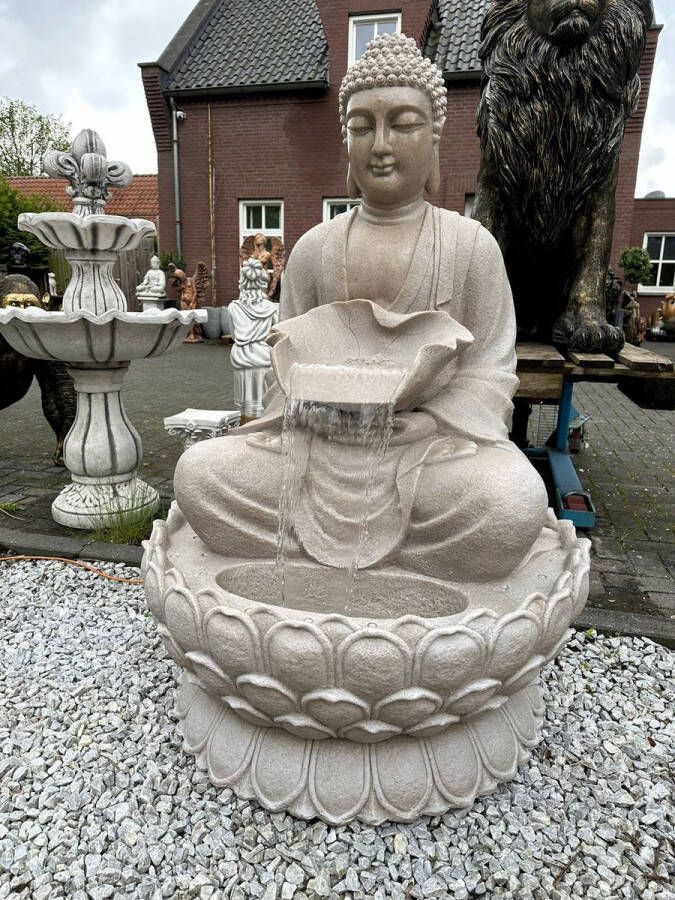 Goodyz Waterval Fontein Waterornament 140cm hoog Buddha inclusief pomp en verlichting