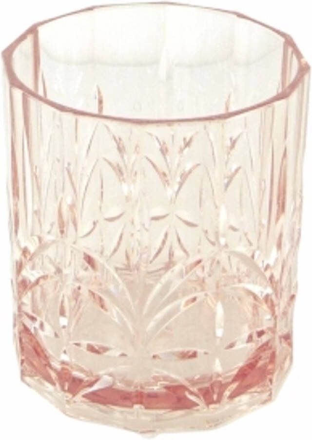 Goround Interior cocktailglazen 200ml kunststof 2 stuks 9 cm H 10 cm exclusieve glazen roze kristal look