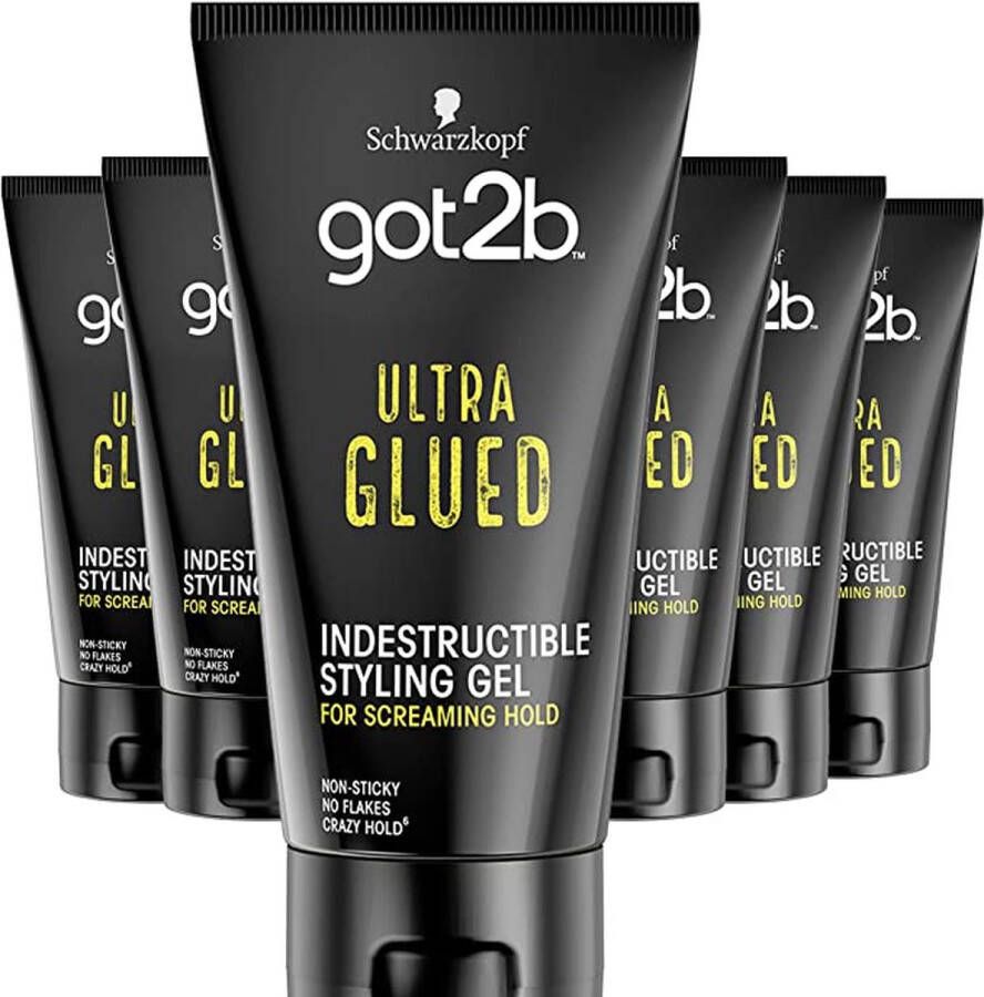 Got2B Ultra Glued Gel Haarstyling Haargel Voordeelverpakking 6 x 150 ml