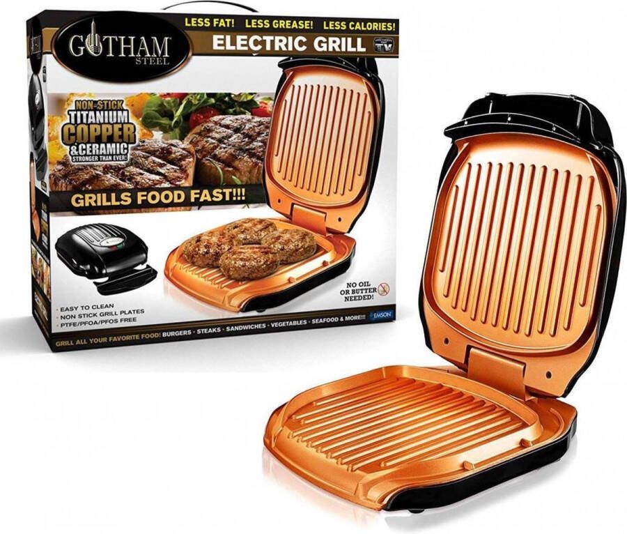 Gotham Steel Elektrische Grillplaat Contact Grill uitneembare platen anti-aanbak