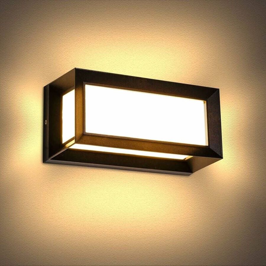 Gotrays Buiten Wandlamp 3000K 12W Moderne Aluminium Wandlamp IP65 Waterdicht Binnen Buiten Wandlamp Tuin Binnenplaats Hal Gang Wandlampen