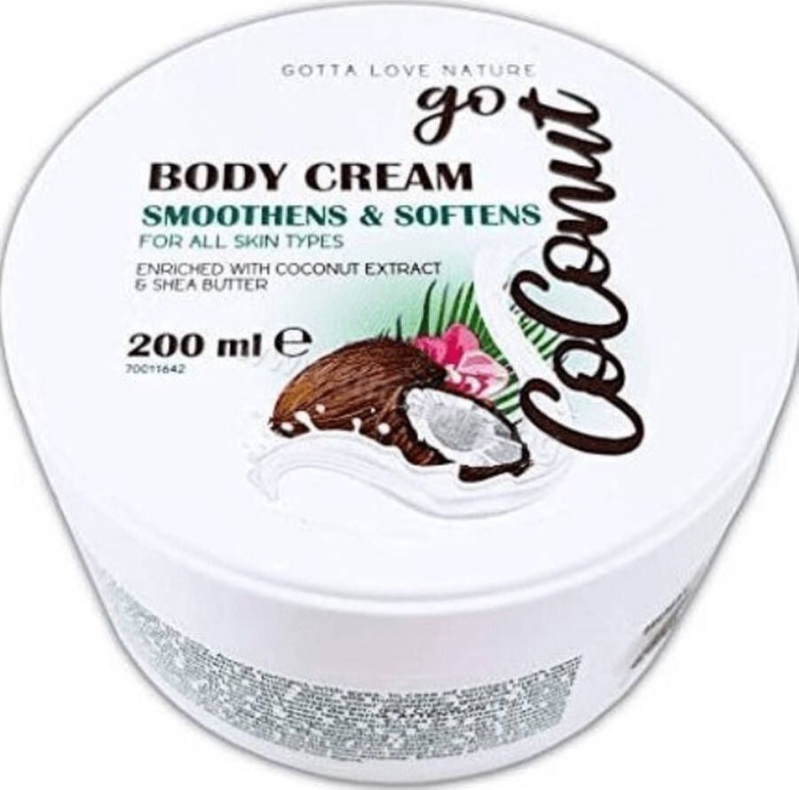 Gotta Love Nature Coconut Body Cream 200 ml – Kokosnoot Huidcrème Vegan
