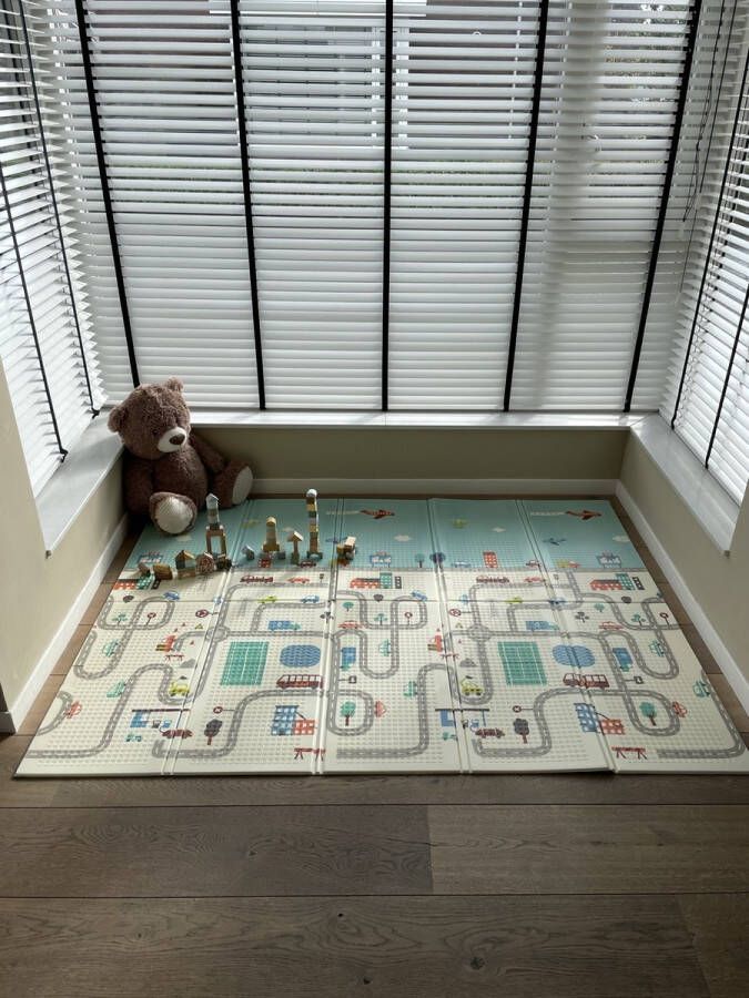 GoudenGracht Auto Avonturen Speelmat Speelkleed Speelmat Baby Speelkleed Baby Speelmat Foam 150 x 200 cm Opvouwbaar