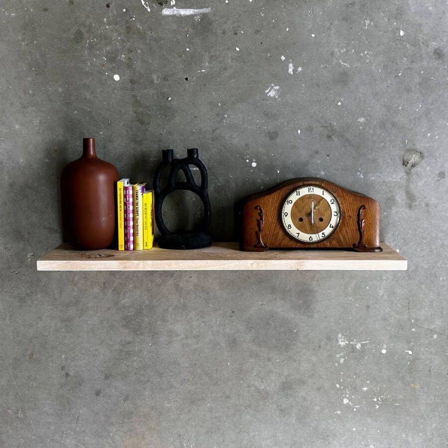 GoudmetHout Zwevende wandplank Blinde montage eiken 80 x 30 cm licht eiken zwevende boekenplank Incl. bevestiging