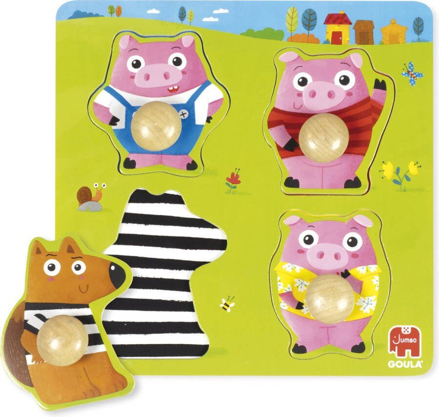 Goula Jumbo 3 Kleine biggetjes Kinderpuzzel 4 stukjes