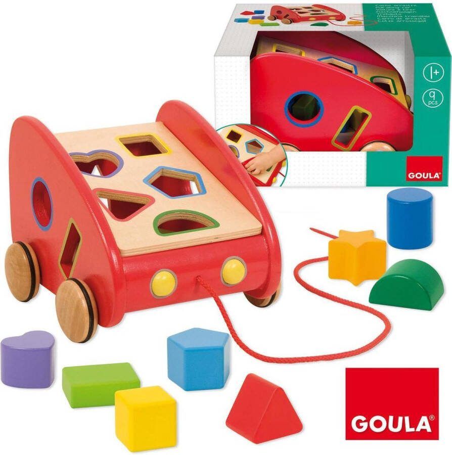 Goula Jumbo Houten trekauto blokkendoos Vormenstoof